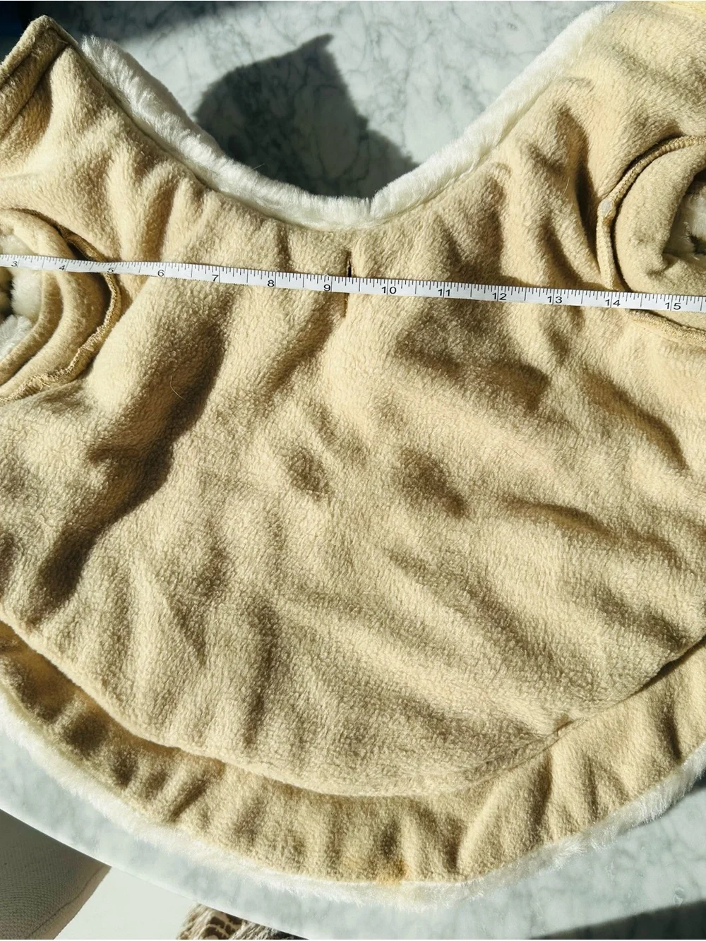 AKC Suede-Look Tan Faux Shearling Pet Coat